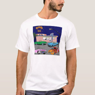 Diner der 1950er Jahre Route 66 und Oldtimer T-Shirt