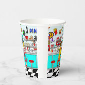 Diner der 50er Jahre | Hängebänder für Doppelhülse Pappbecher (Rechts)