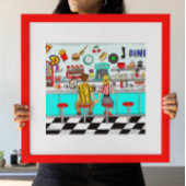 Diner der 50er Jahre | Hängebänder für Doppelhülse Poster