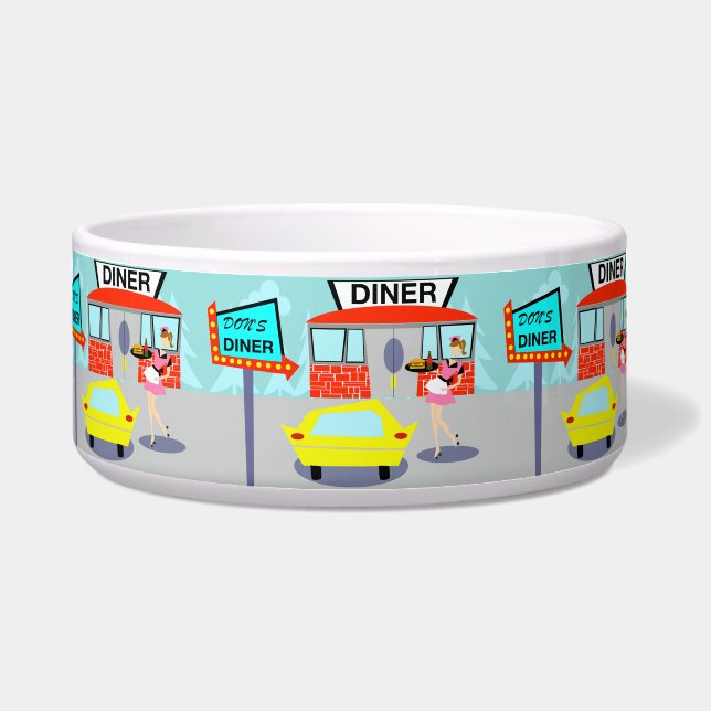 Diner Dog Bowl der 50er Jahre Napf (Vorderseite)