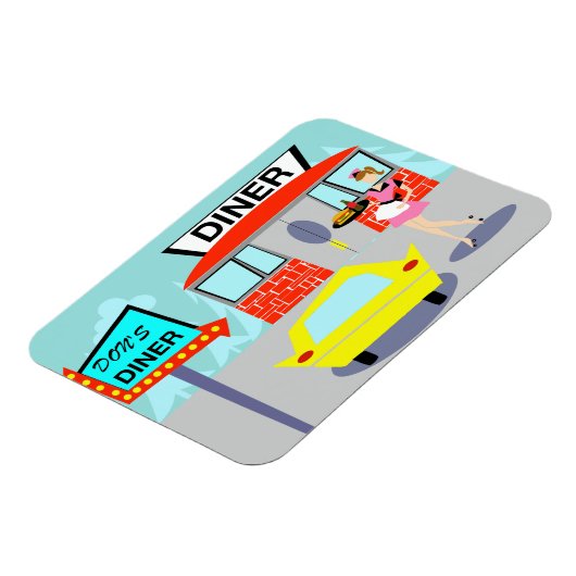 Diner Flexi Magnet der 50er Jahre (Linke Seite)