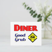 Diner Good Grub Hamburger Restaurant Art Postkarte (Stehend Vorderseite)