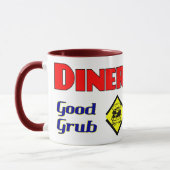 Diner Good Grub Hamburger Restaurant Art Tasse (Links)
