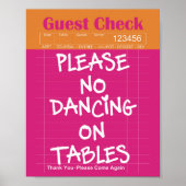 Diner Guest Check Funny Kitchen Decor Wall Art  Poster (Vorne)