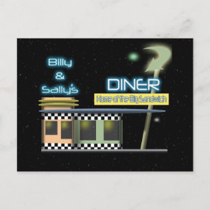 Diner im Stil der Fünfziger Postkarte