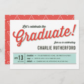Diner Inspiriert Retro Typografy Graduation Party Einladung (Vorne/Hinten)