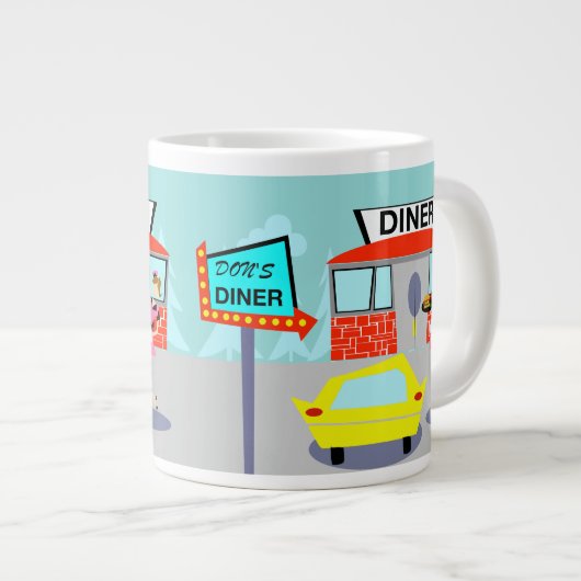 Diner Jumbo-Tasse der 50er Jahre (Vorderseite Rechts)