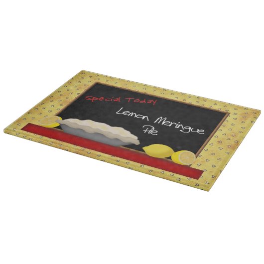 Diner Lemon Meringue Pie Glass Cutting Board Schneidebrett (Ecke)