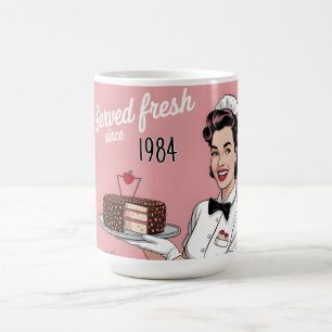 Diner Pin-Up: Retro-Kellnerin und benutzerdefinier Kaffeetasse
