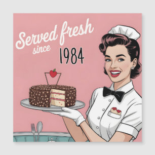 Diner Pin-Up: Retro-Kellnerin und benutzerdefinier Magnetkarte