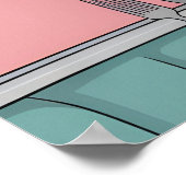 Diner Pin-Up: Retro-Kellnerin und benutzerdefinier Poster (Ecke)
