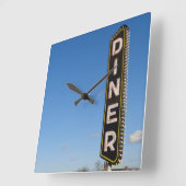 Diner Quadratische Wanduhr (Winkel)