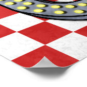 Diner Retro 50er Red Checkered | INDIVIDUELLE NAME Poster (Ecke)