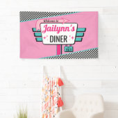 Diner Retro Birthday Party Sock Hop Banner (Insitu)
