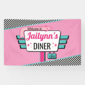 Diner Retro Birthday Party Sock Hop Banner (Horizontal)