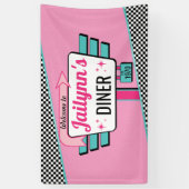 Diner Retro Birthday Party Sock Hop Banner (Vertikal)
