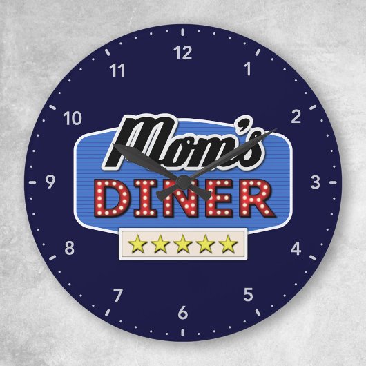 Diner Sign der Mama Große Wanduhr
