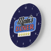 Diner Sign der Mama Große Wanduhr (Winkel)