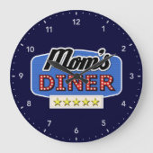 Diner Sign der Mama Große Wanduhr (Vorderseite)