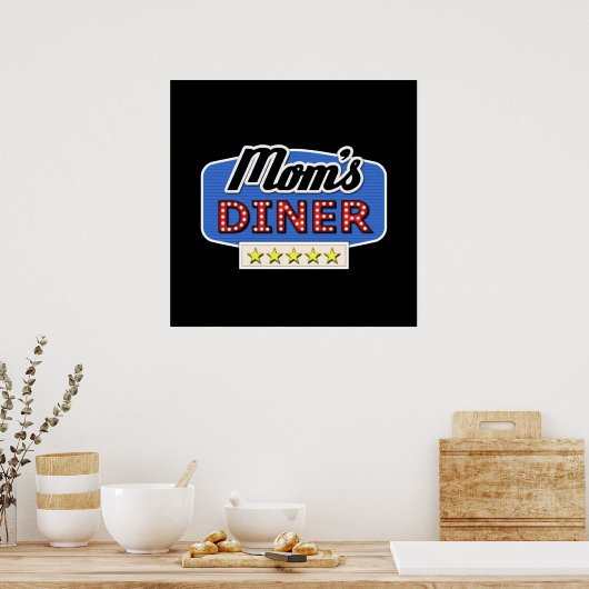 Diner Sign der Mama Poster (Küche)