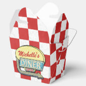 Diner Sign Retro 50er Red Checkered | INDIVIDUELLE Geschenkschachtel (Geöffnet)
