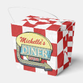 Diner Sign Retro 50er Red Checkered | INDIVIDUELLE Geschenkschachtel (Rückseite)