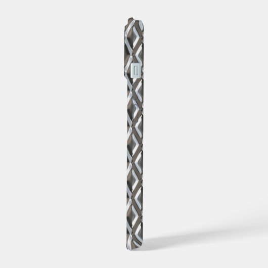 Diner Style Chrome Harlequin Pattern iPhone 15 Hülle (Linke Seite)