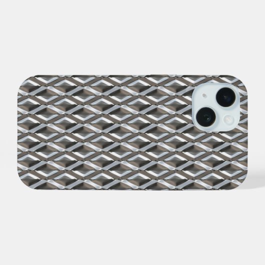Diner Style Chrome Harlequin Pattern iPhone 15 Hülle (Rückseite (Horizontal))