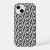 Diner Style Chrome Harlequin Pattern iPhone 15 Hülle (Rückseite)
