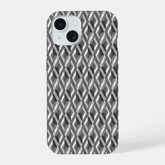 Diner Style Chrome Harlequin Pattern iPhone 15 Hülle (Rückseite)