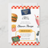 Diner Theme Kinderdusche Einladung (Vorderseite)