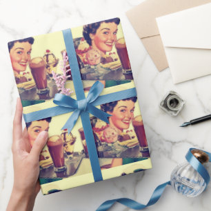 Diner Vintag in den 50er Jahren Geschenkpapier