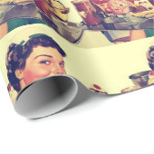 Diner Vintag in den 50er Jahren Geschenkpapier (Rolleneckpunkt)