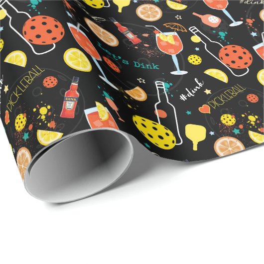 Diners und 🍾 🥂 Drinks - Pickleball Geschenkpapier (Rolleneckpunkt)