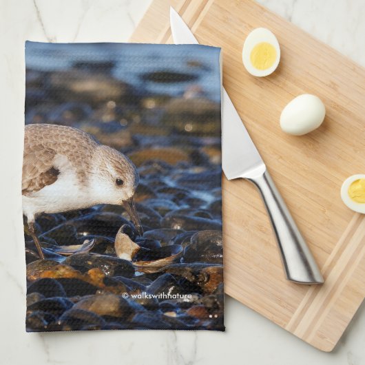 Dines auf Clam am Strand vergeuden Geschirrtuch (Viertel Falte)