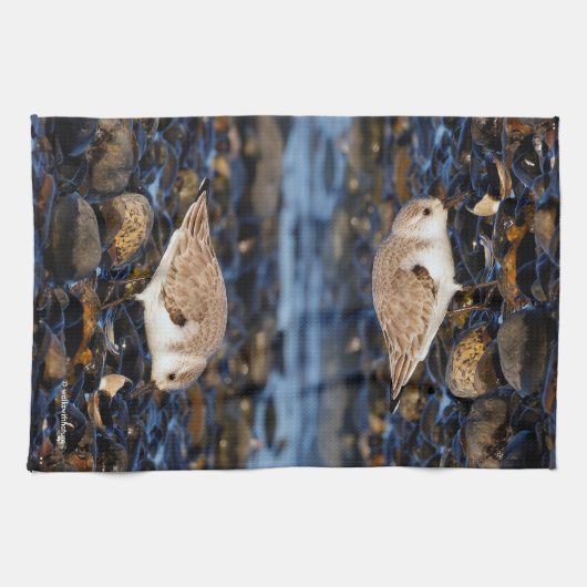 Dines auf Clam am Strand vergeuden Geschirrtuch (Horizontal)