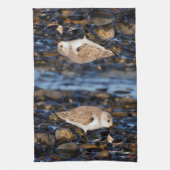 Dines auf Clam am Strand vergeuden Geschirrtuch (Vertikal)