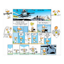 Ding Duck Aviation Comic Poster