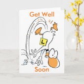 Ding Duck Cartoon wird bald gut Karte (Gelbe Blume)