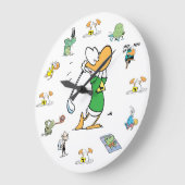 Ding Duck Golf Character Clock Große Wanduhr (Winkel)