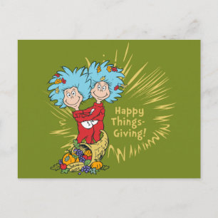 Ding Eins Ding Zwei Frohes Things-Gebend! Postkarte