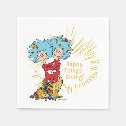Ding Eins Ding Zwei Happy Things-Giving! Serviette (Vorderseite)