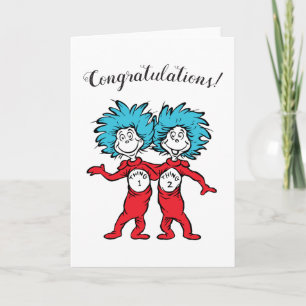 Ding Eins Ding Zwei   Zwillings-Baby-Gratulationen Karte