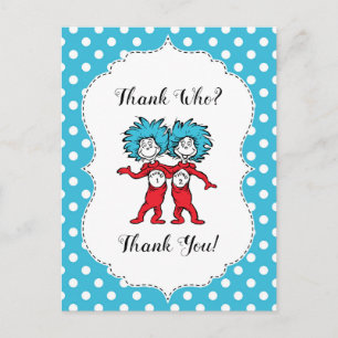 Ding Eins Ding Zwei Zwillings-Baby-Party Dankesc Postkarte