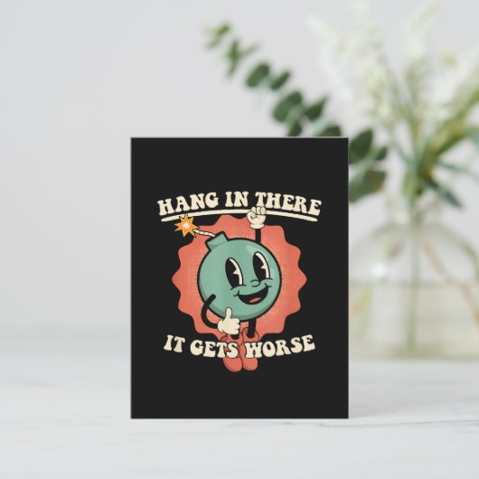 Ding in it's wird schlimmer Funny Cartoon Bomb Begleitkarte (Stehend Vorderseite)