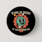 Ding in it's wird schlimmer Funny Cartoon Bomb Button (Vorderseite)
