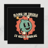 Ding in it's wird schlimmer Funny Cartoon Bomb Einladung (Vorne/Hinten)
