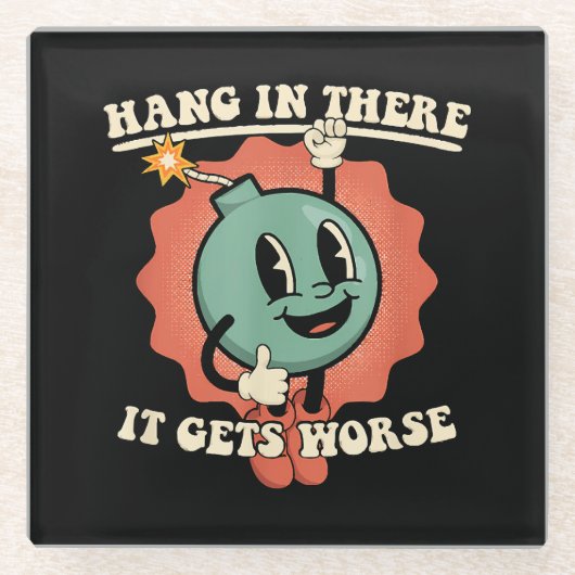 Ding in it's wird schlimmer Funny Cartoon Bomb Glasuntersetzer (Vorderseite)