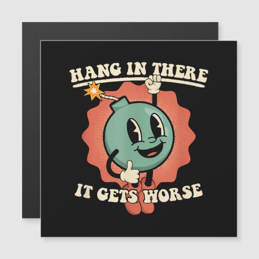 Ding in it's wird schlimmer Funny Cartoon Bomb Magnetkarte (Vorne/Hinten)