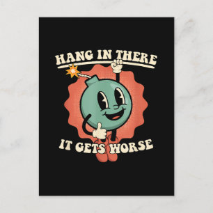 Ding in it's wird schlimmer Funny Cartoon Bomb Postkarte